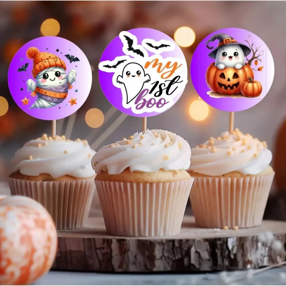 Halloween cupcakes Toppers Set of 36